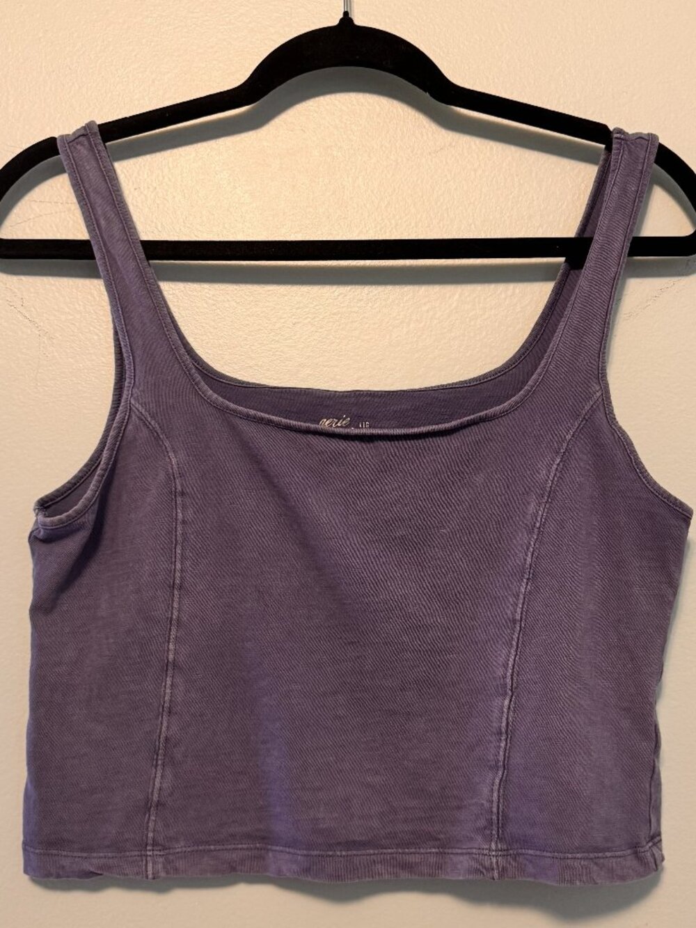Aerie Blue-Purple Square-Neck Cropped Tank Top — Size Large - CG0523